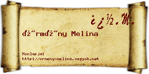 Örmény Melina névjegykártya